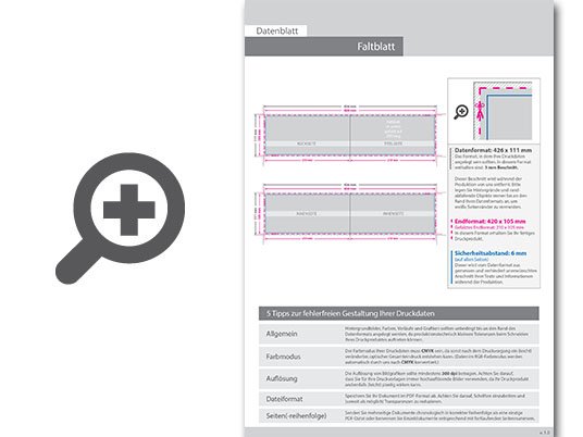 Product Bild faltblatt__gefalzt_auf_din_lang_quer__4-seiter__beidseitig_bedruckt_(4_4_farbig_+_1_sonderfarbe_hks)